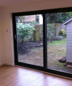 Black uPVC Sliding 2 Pane Patio Door