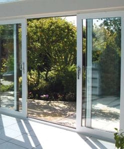 White uPVC Sliding 4 Pane Patio Door