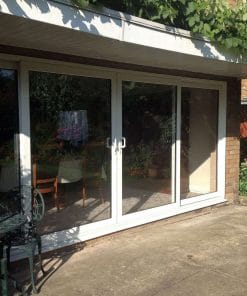 White uPVC Sliding 4 Pane Patio Door