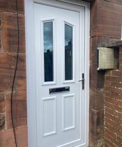 white PVCu door - external view