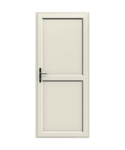 PVCu door Residential with midrail - white