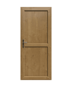 PVCu door Residential with midrail - wood