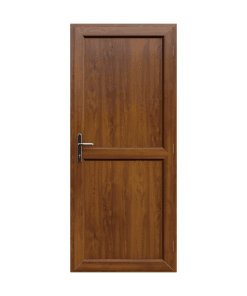 PVCu door Residential with midrail - wood