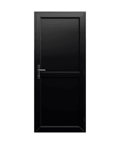 PVCu door Residential with midrail - black