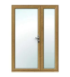 Offset Irish Oak French Doors
