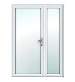 Offset White French Doors
