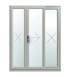 Agate Grey uPVC 3 Pane Sliding Patio Door