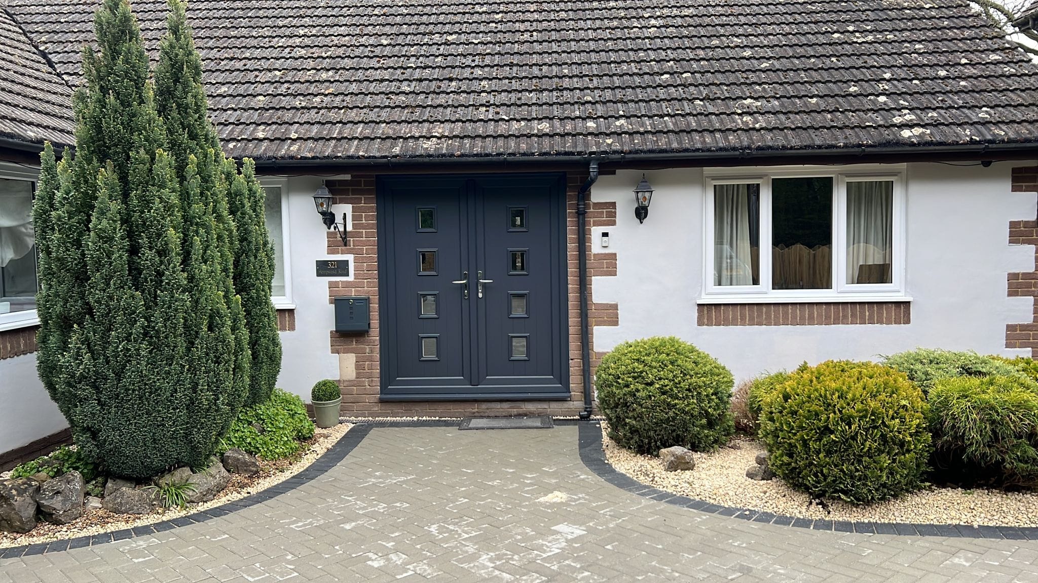 French Door with Hayes Four Glazed Panel - Anthracite Grey