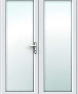 white uPVC 2 panel french doors
