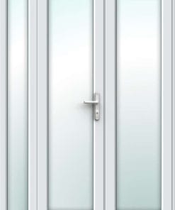 White uPVC French Doors with Narrow Side Panel