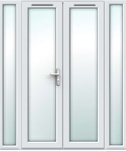 White uPVC French Doors with Narrow Side Panels
