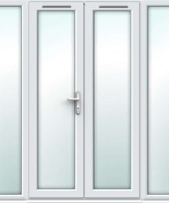 White uPVC French Doors with Wide Side Panels