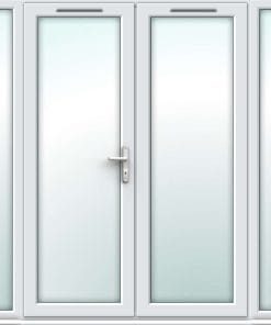 White uPVC French Doors with Narrow Side Panels