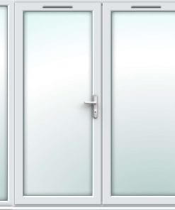 White uPVC French Doors with Narrow Side Panel