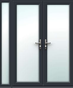 uPVC French Doors with Thin Side Panel