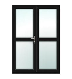 Black French Door with Midrails