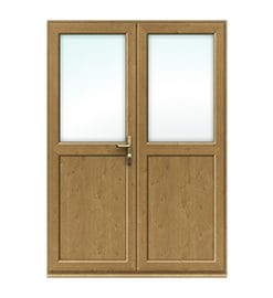 Irish Oak French Door with Half Panel