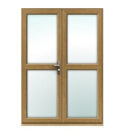 Irish Oak French Door with Midrails