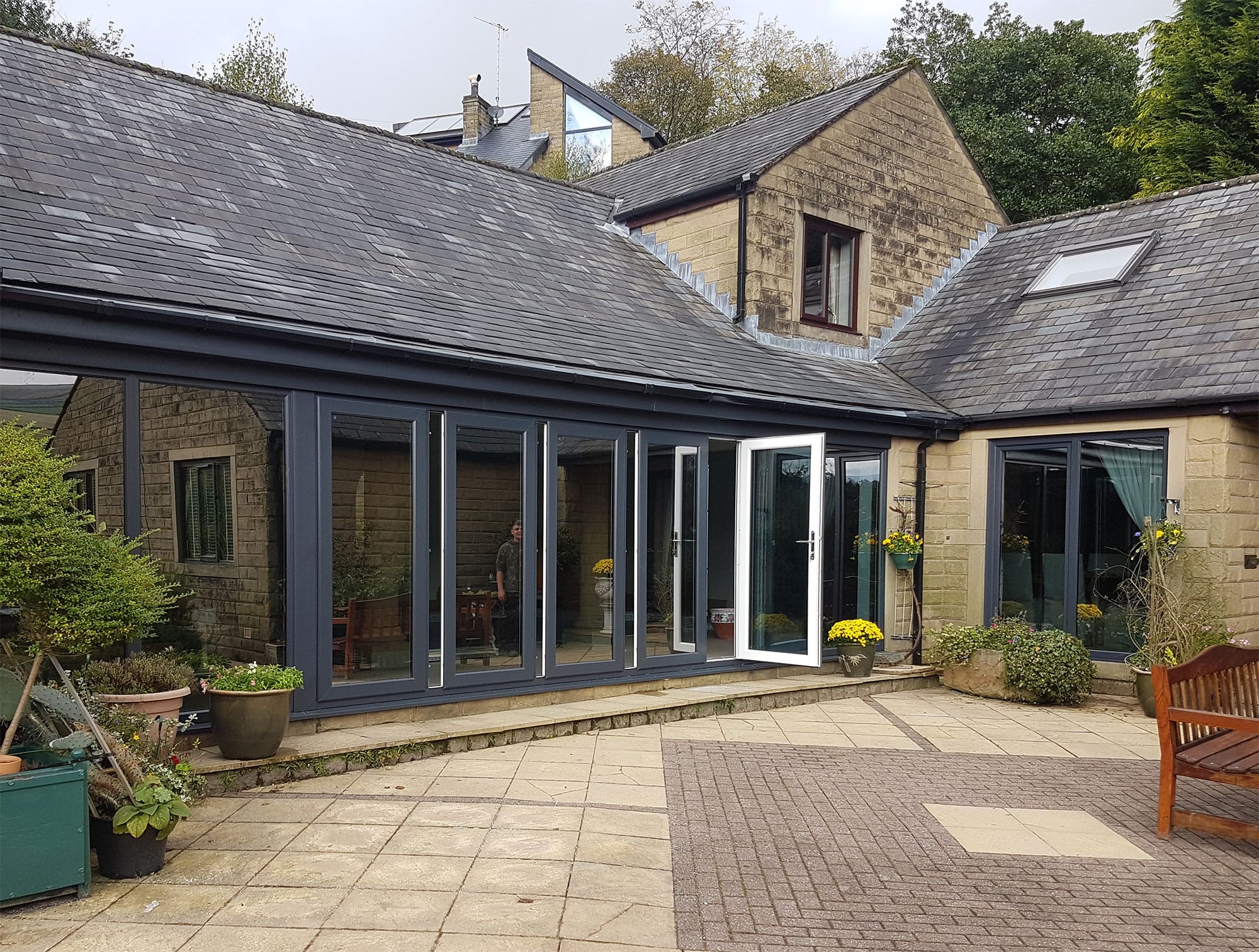 anthracite grey upvc bifold doors
